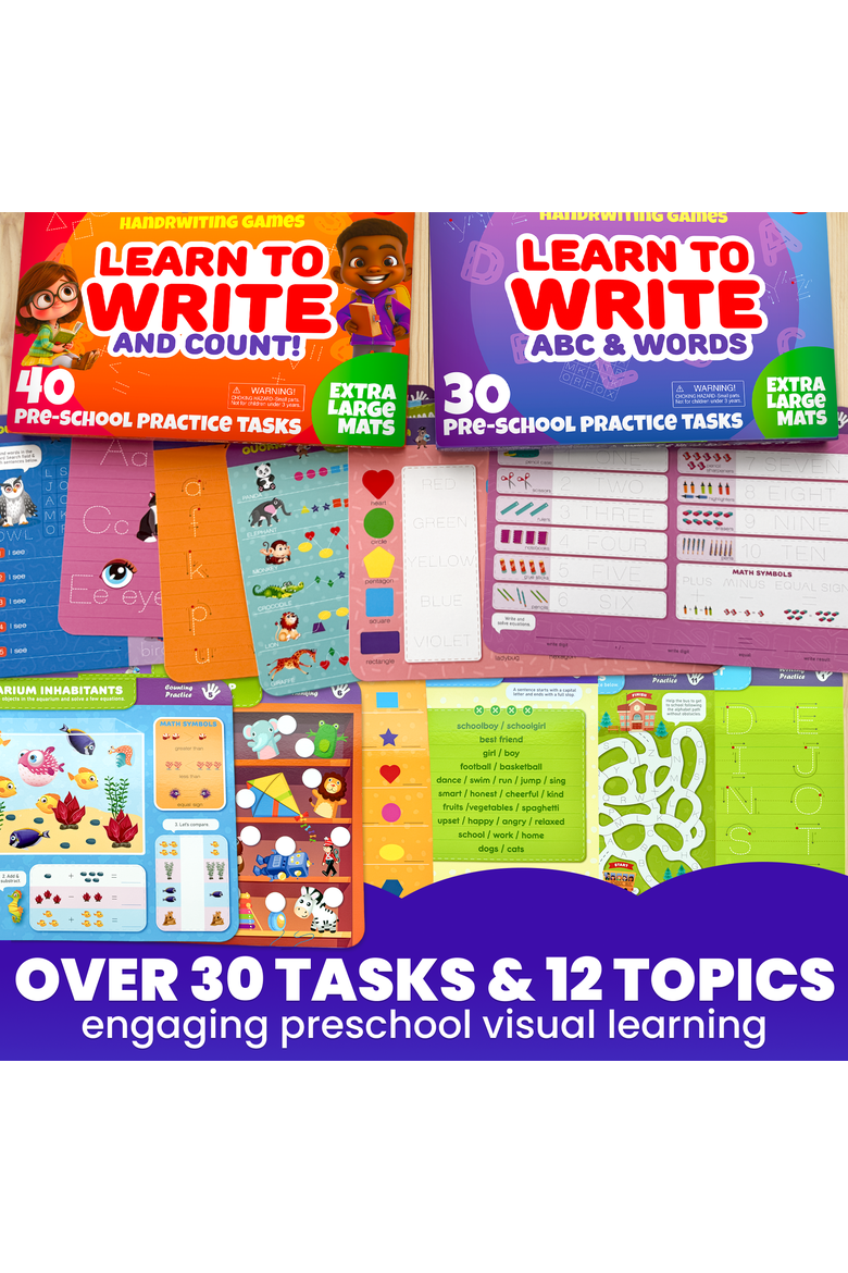 Kids Handwriting and Search & Find Activity Cards Set, Alternate, color, 2 Set