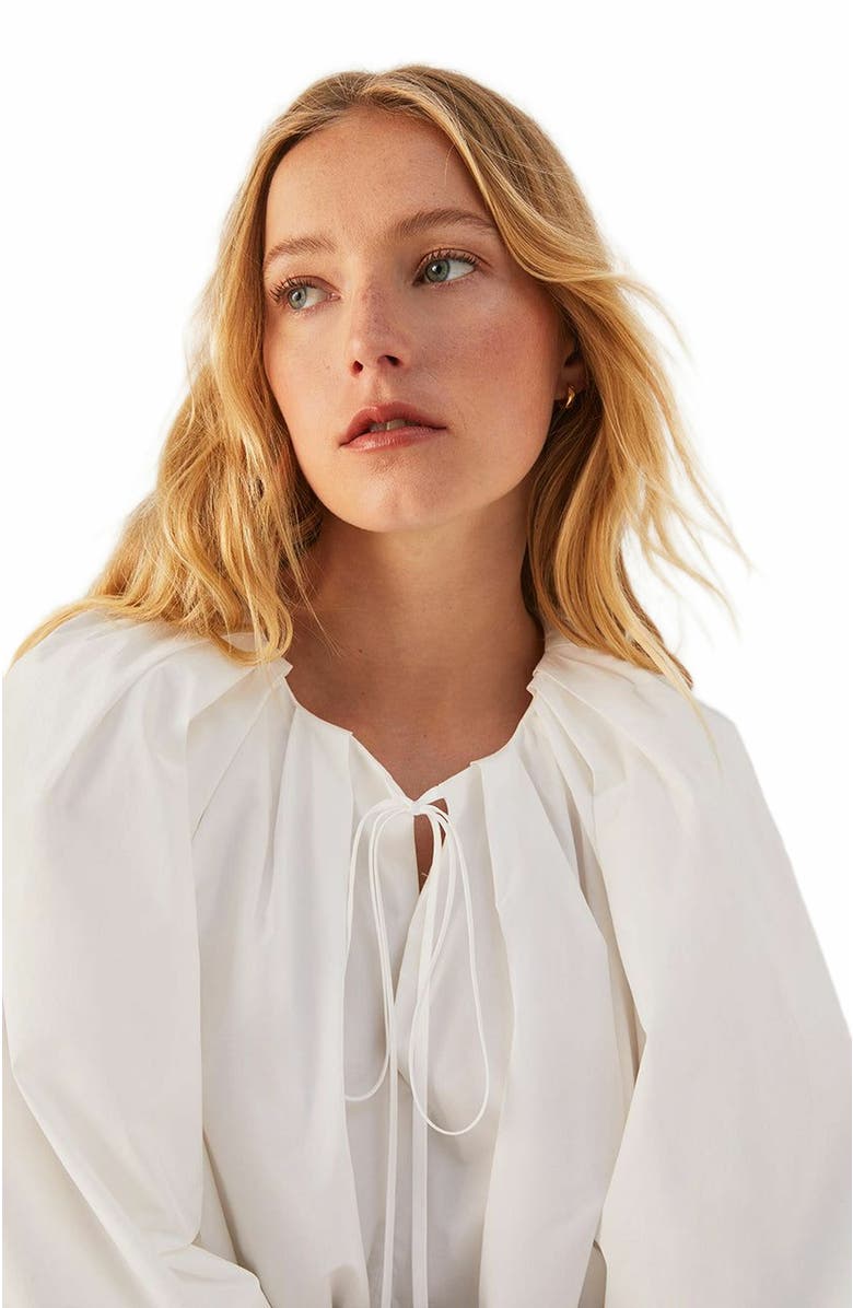 Rebecca Taylor Cotton Bubble Top, Alternate, color, Milk