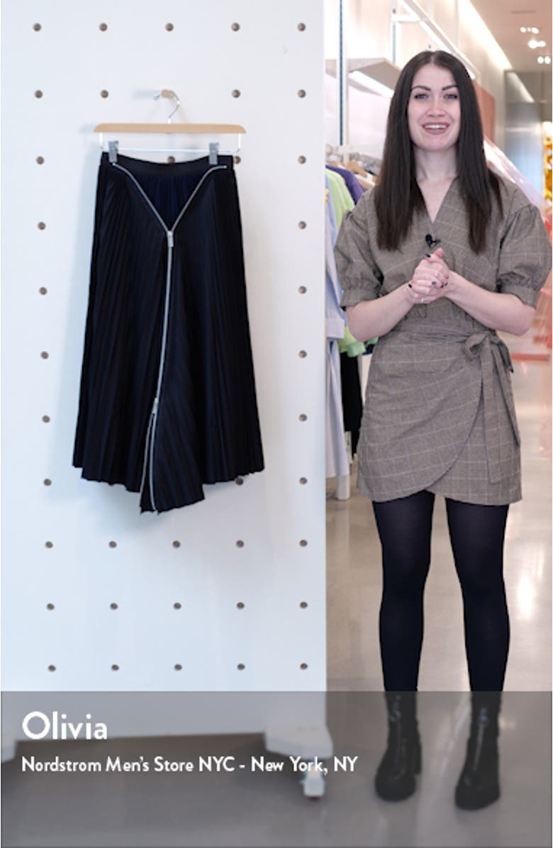 Sacai Zip Detail Pleated Skirt | Nordstrom