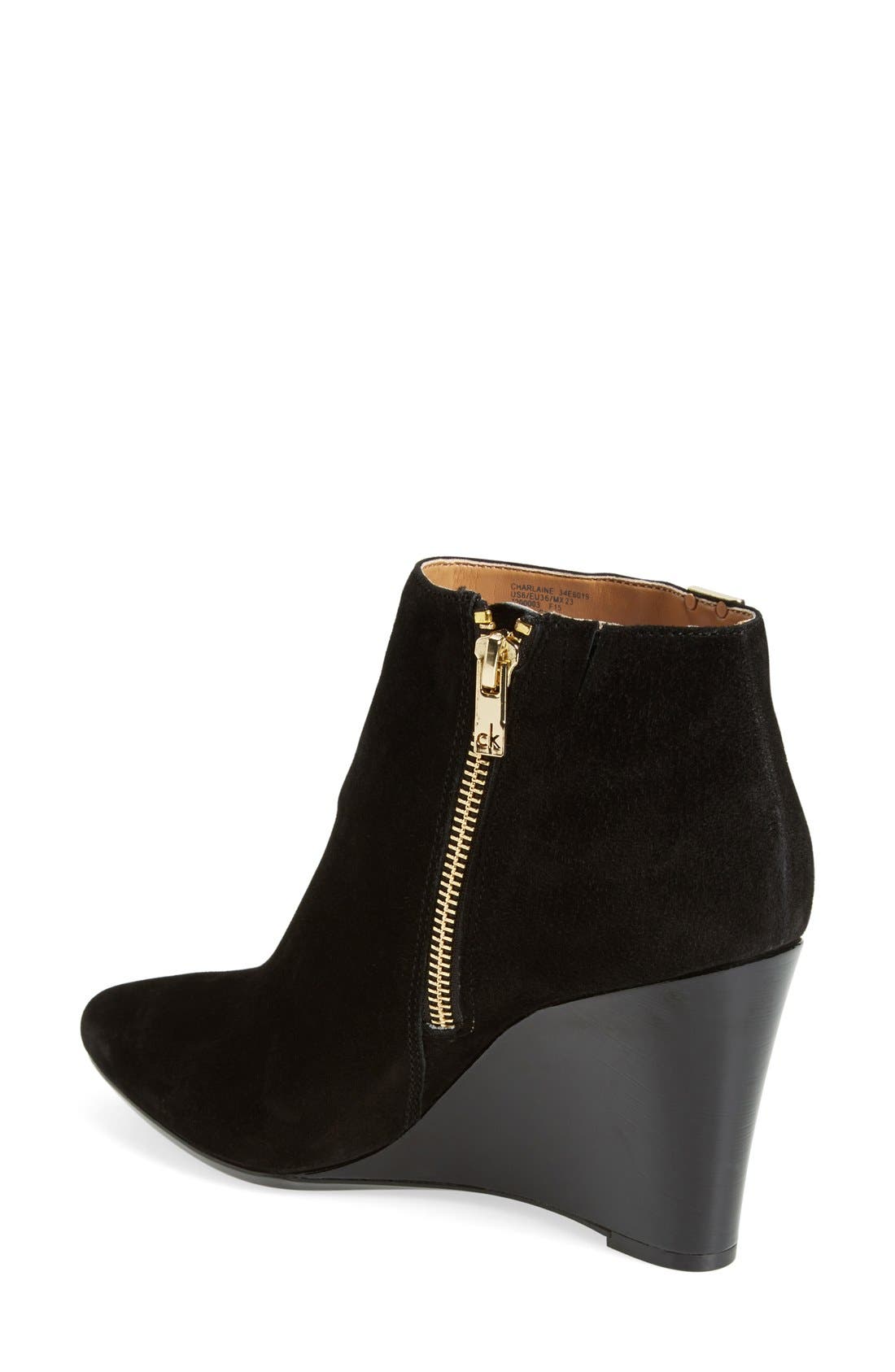 Calvin Klein 'Charlaine' Wedge Bootie, Alternate, color, 