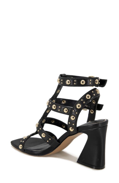 Kenneth Cole Sapha Studded Block Heel Sandal In Black