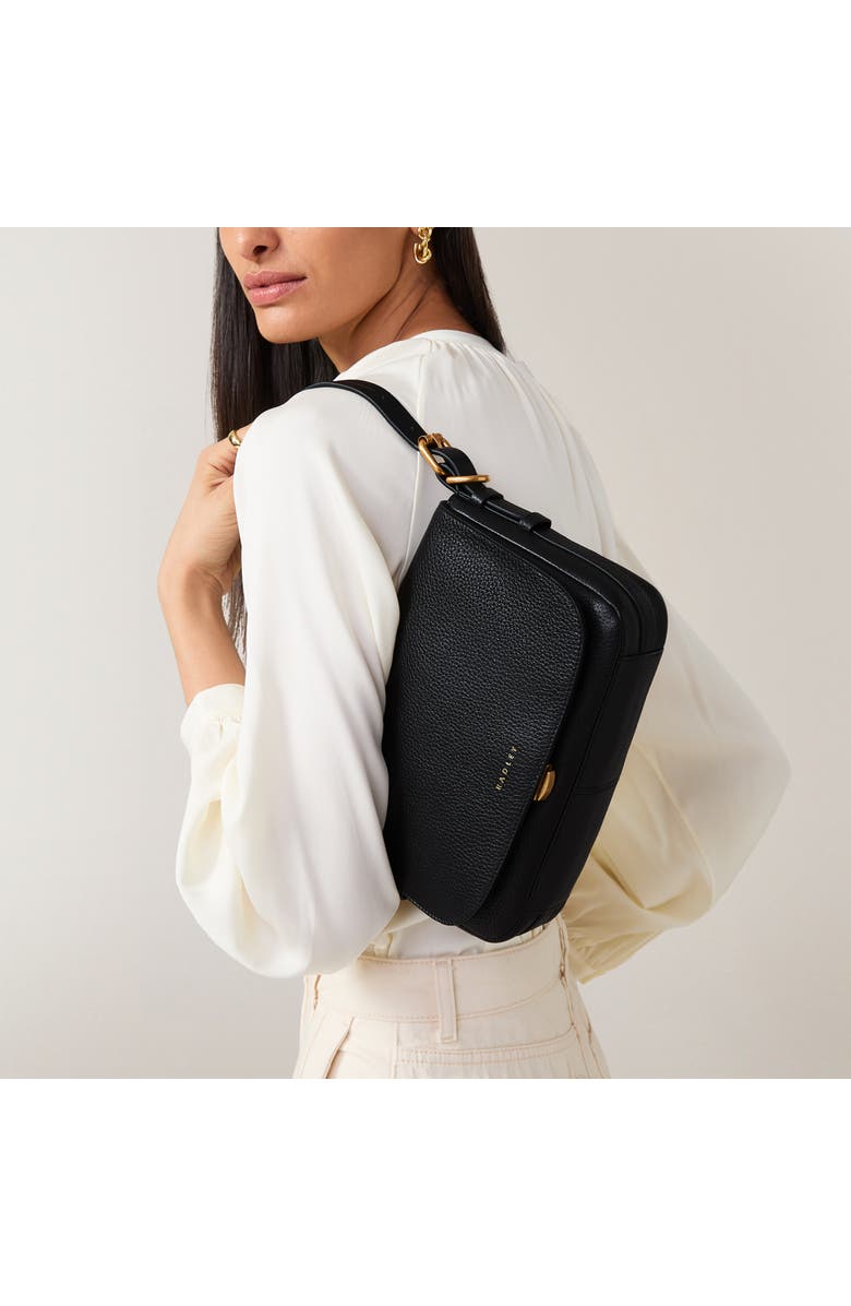 Radley Grafton Street Small Flapover Crossbody Bag, Alternate, color, Black
