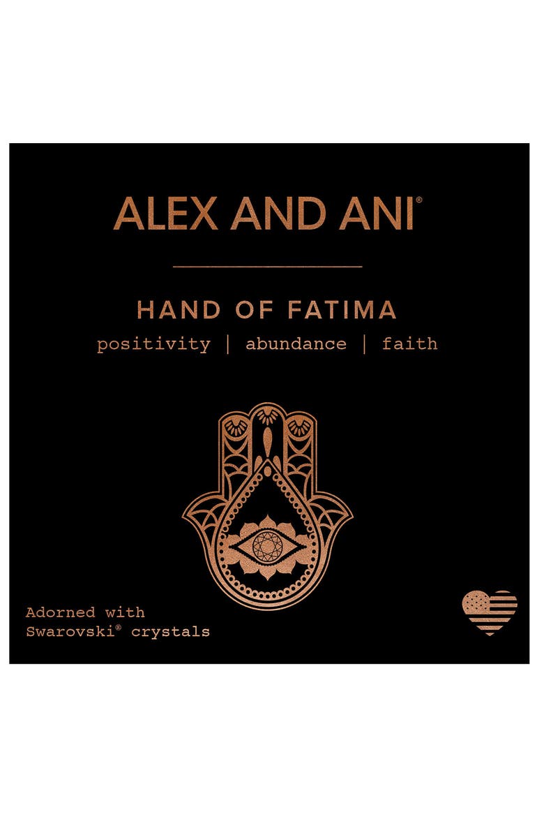 Alex and Ani Hand of Fatima Adjustable Wire Bangle, Alternate, color, 