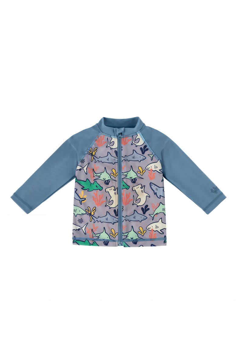 UV Skinz Full Zip Rashguard, Main, color, Reef Sharks