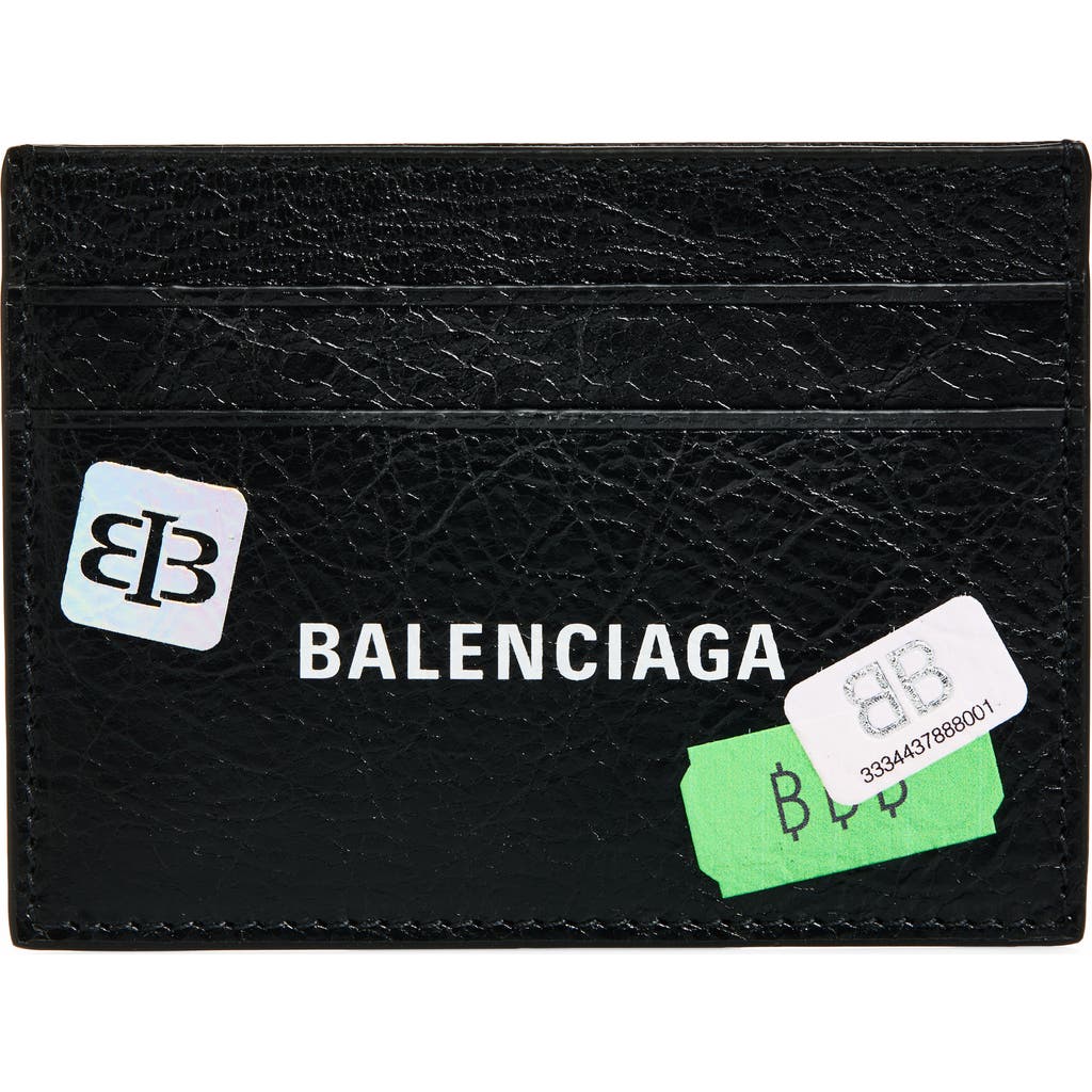 Balenciaga Cash Leather Card Case In Multi