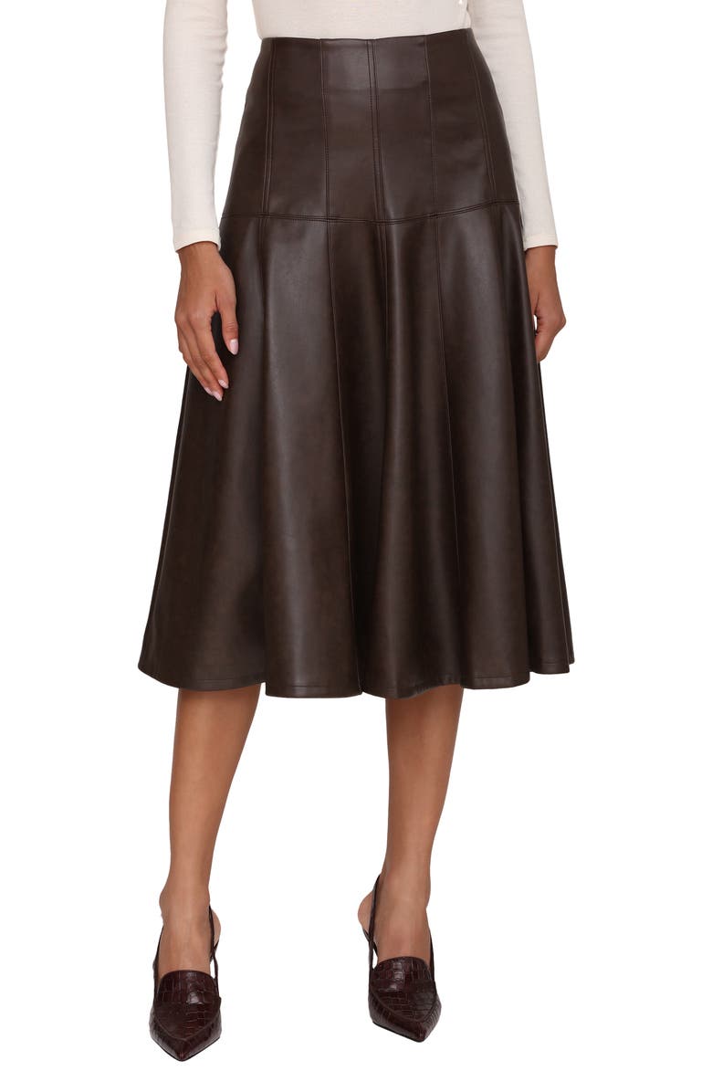 Bagatelle Panelled Faux Leather Skirt, Main, color, 