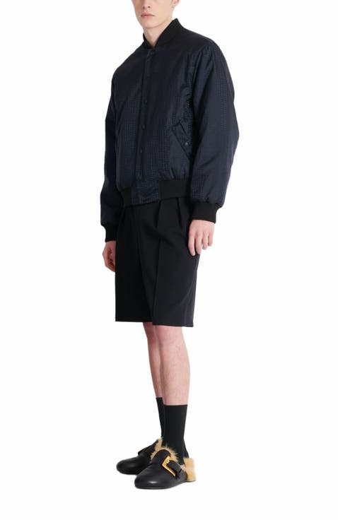 Reversible Printed Bomber Jacket With Chaînes Pattern