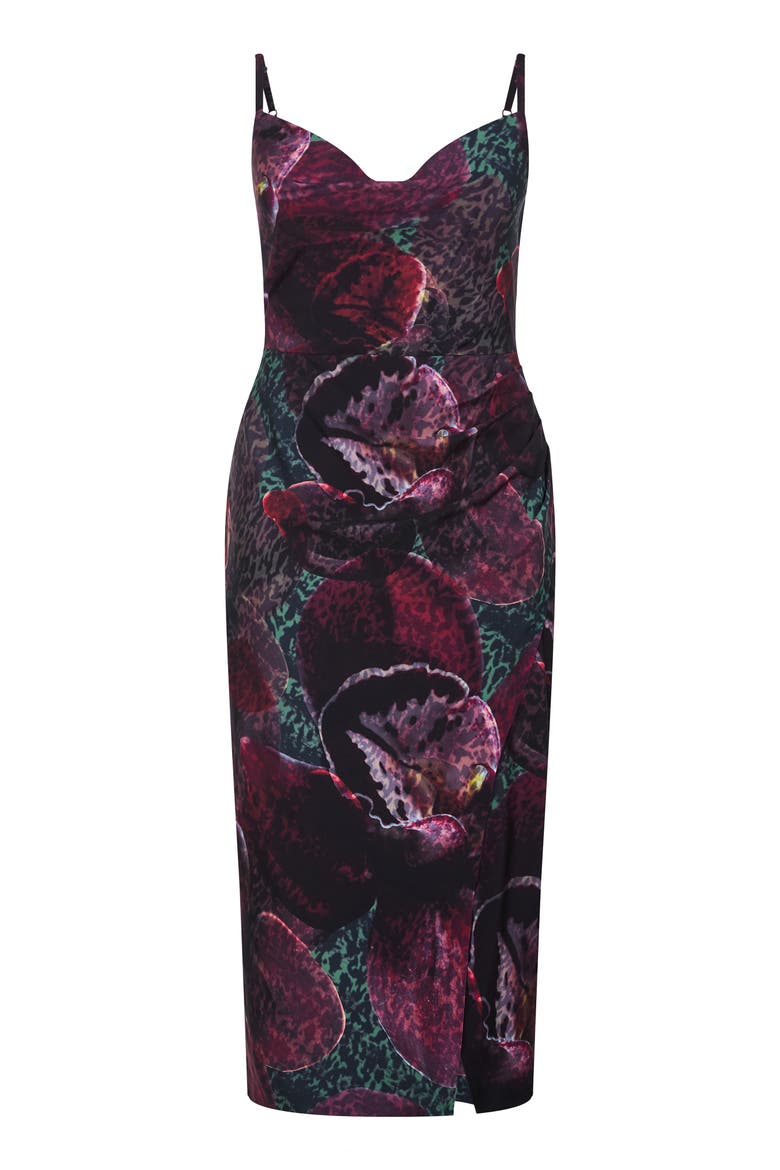 Marisol Cowl Neck Sheath Dress, Alternate, color, BLACK ORCHID