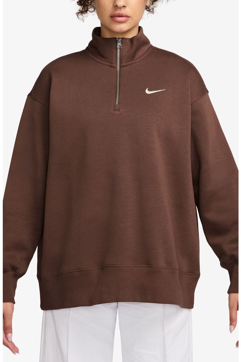 Sportswear Phoenix Oversize Fleece Quarter Zip Top, Main, color, FAUNA BROWN/ SAIL