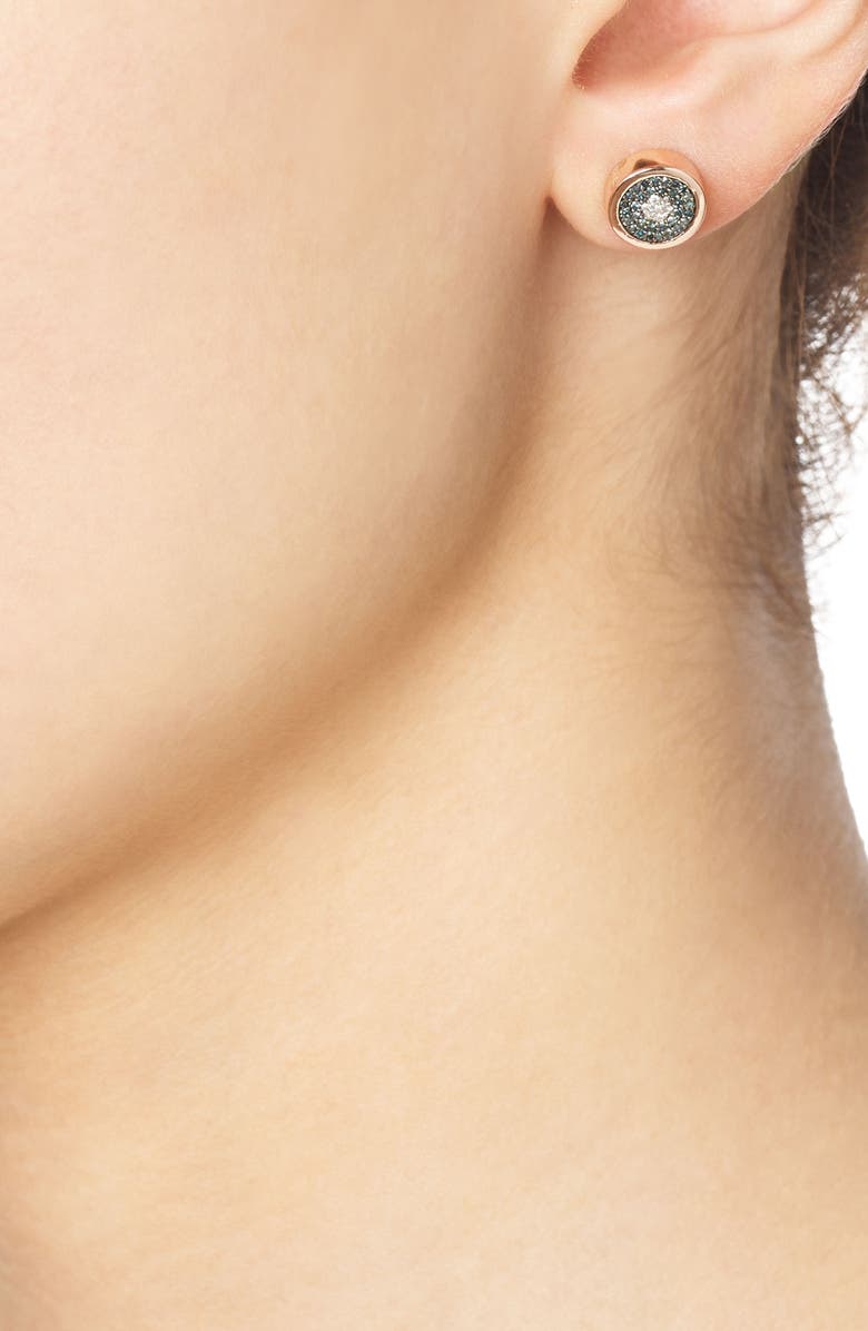 Monica Vinader Evil Eye Stud Diamond Earrings, Alternate, color, 