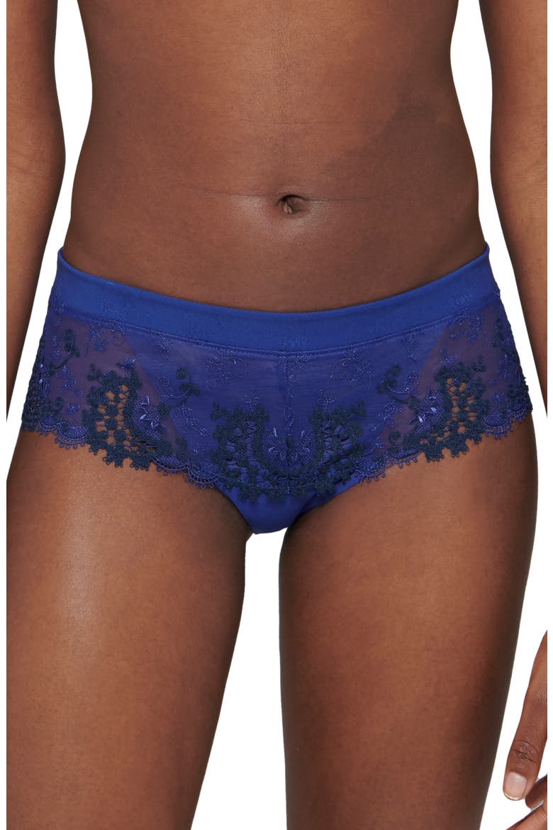 Wish Embroidered Boyshorts, Main, color, ELECTRIC BLUE