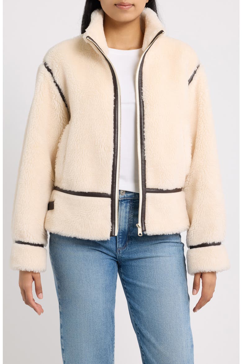 Faux Fur Jacket, Main, color, CREAM
