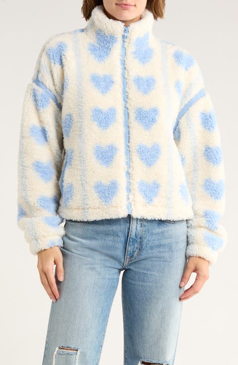Printed Faux Shearling Jacket