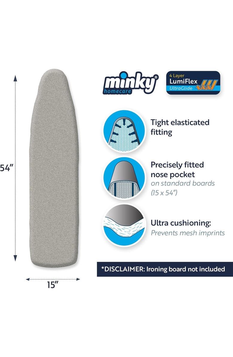 Minky SureFit LumiFlex Ironing Board Cover, Alternate, color, Grey