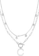 Adornia Toggle Initial Pendant Layered Necklace
