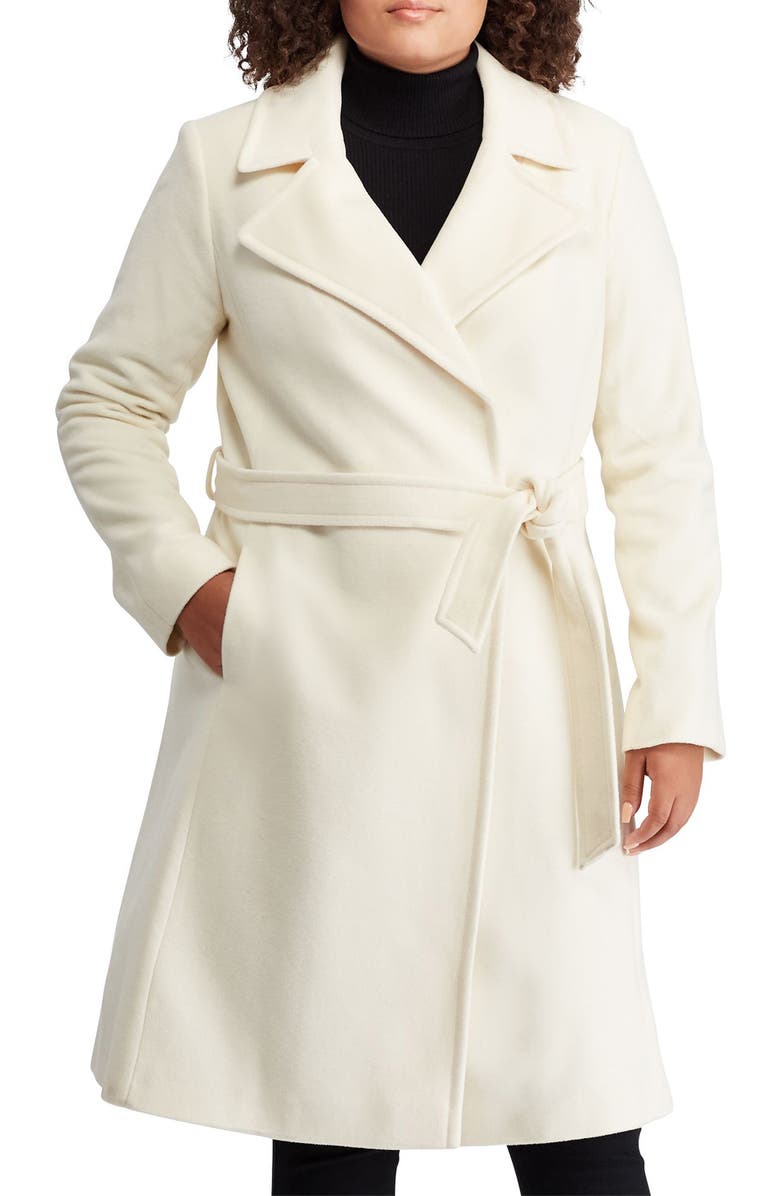Lauren Ralph Lauren Wool Blend Wrap Coat, Main, color, 
