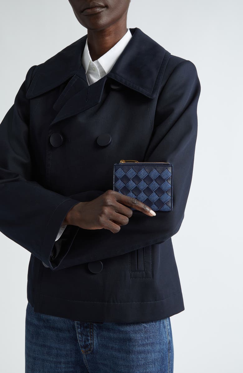 Bottega Veneta Small Intrecciato Bifold Zip Wallet, Alternate, color,