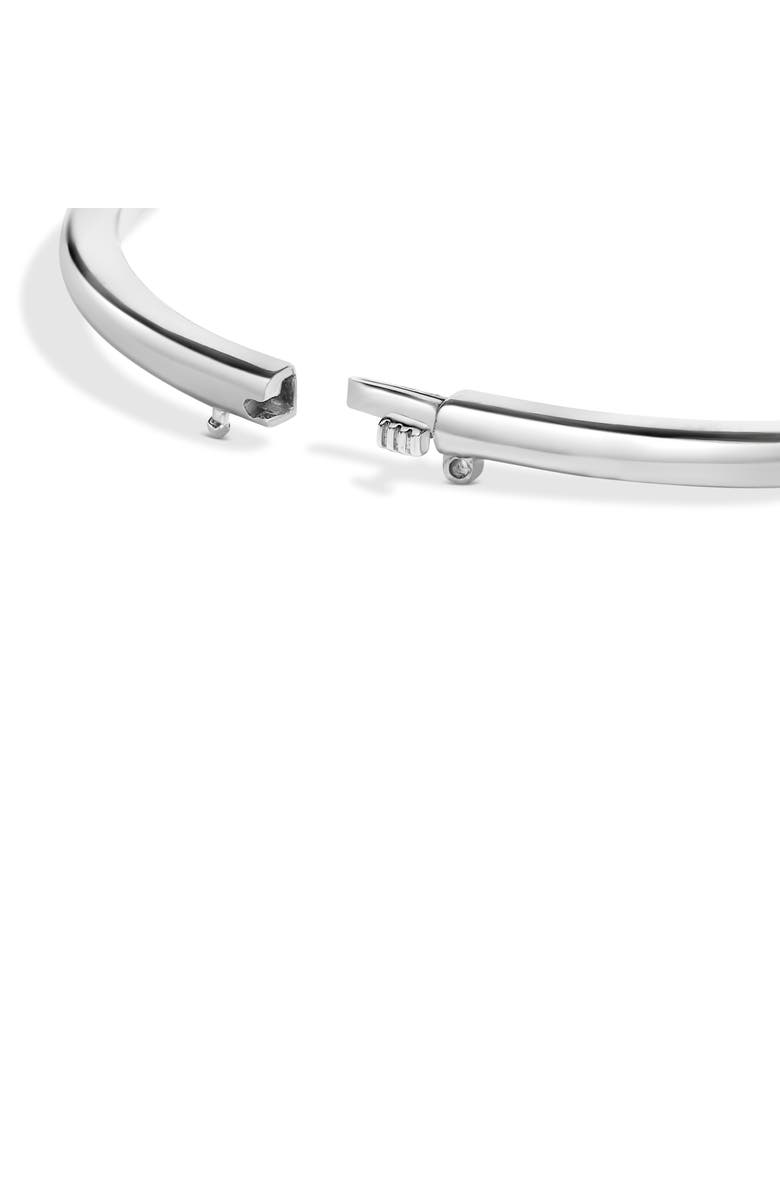 Haus of Brilliance .925 Sterling Silver 7X7MM Created Red Ruby Solitaire Bangle Bracelet - 7 Inches, Alternate, color, White