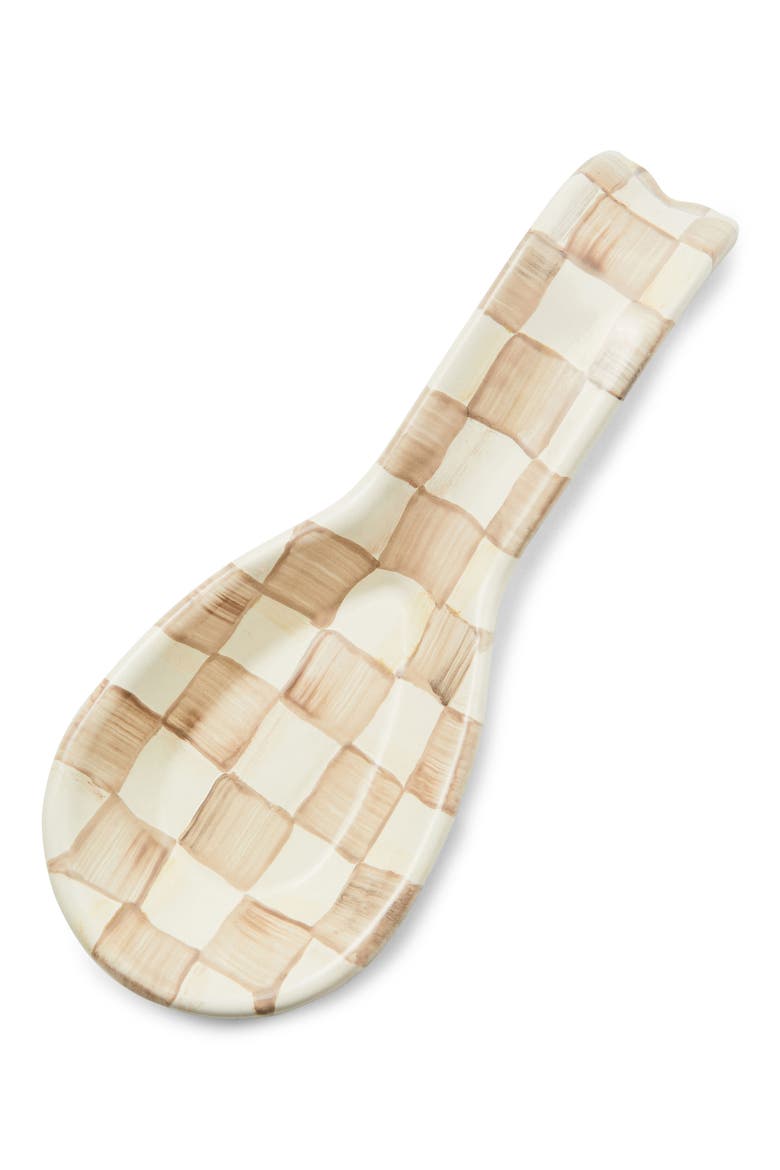 Mocha Check Spoon Rest, Alternate, color, MOCHA