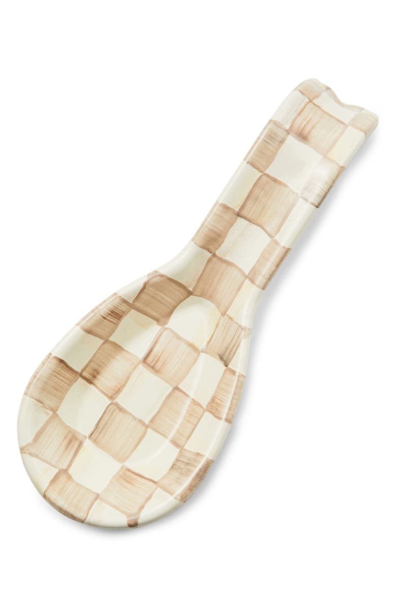 MACKENZIE CHILDS Mocha Check Spoon Rest, Alternate, color, Mocha