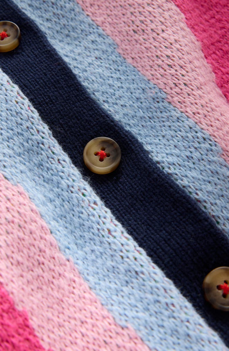 Mini Boden Kids' Rainbow Cotton & Wool Blend Jacquard Cardigan, Alternate, color, Multi Rainbow