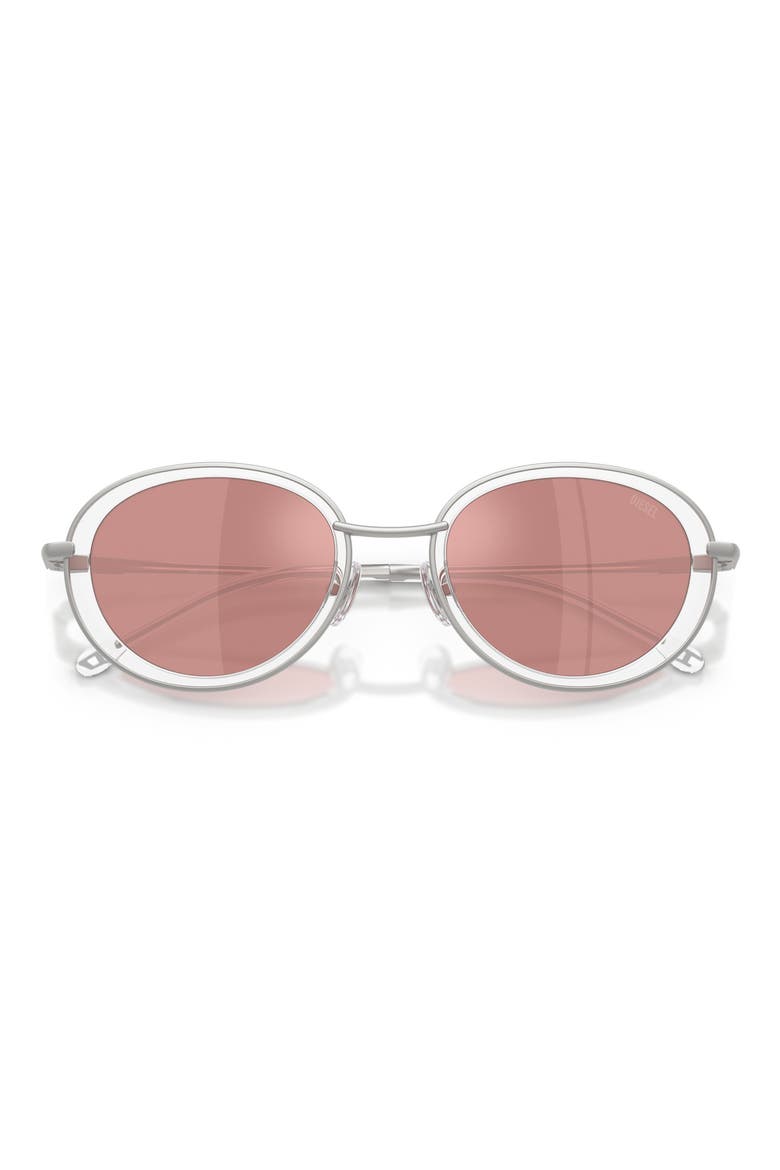 DL1018 51mm Mirrored Oval Sunglasses, Alternate, color, MATTE SILVER / PINK MIRROR