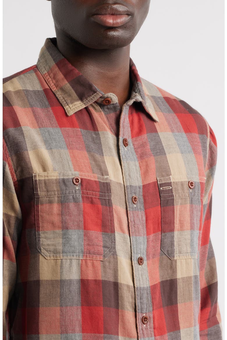 Mason Plaid Button-Up Work Shirt, Alternate, color, CLAY MULTI