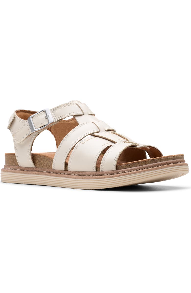 Clarks<sup>®</sup> Arwell Sun Cage Sandal, Main, color, Cream Leather