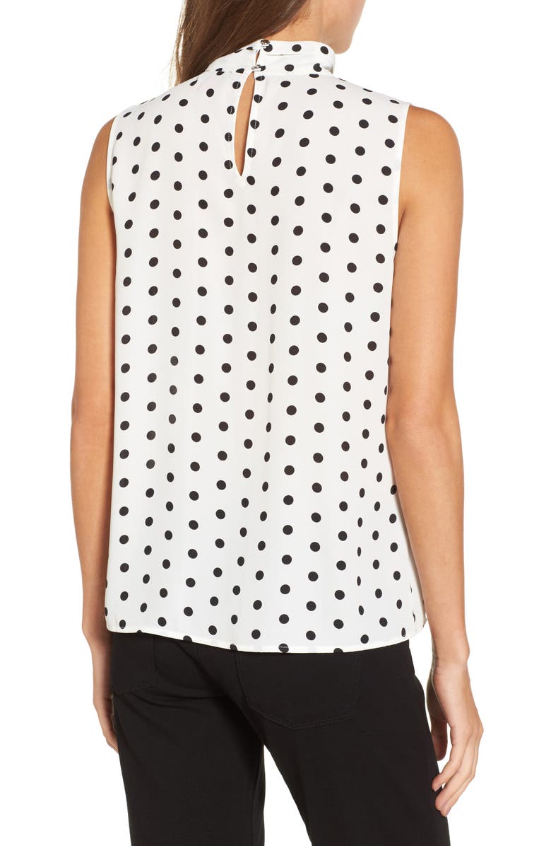 Vince Camuto Polka Dot Jabot Blouse, Alternate, color, 