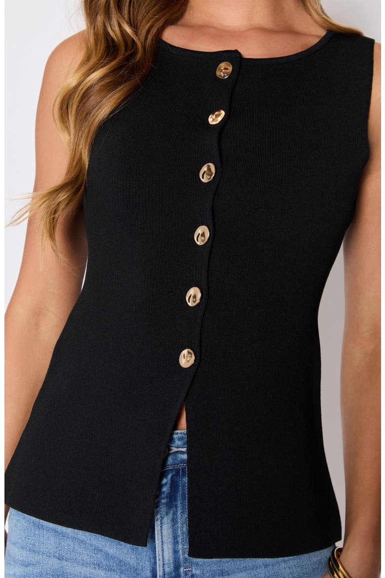 Paris Button-Up Sweater Vest (Nordstrom Exclusive), Alternate, color, BLACK