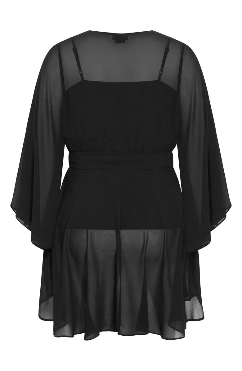 City Chic Fleetwood Chiffon Wrap Tunic, Alternate, color, 