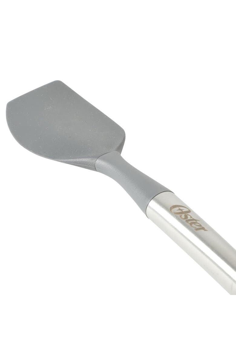 11 Inch Silicone Turner Spatula Stainless Steel Handle, Alternate, color, Silver