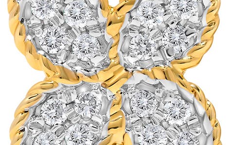 H.j. Namdar Diamond Floral Braided Stud Earrings In Gold