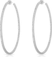 BEN ONI Thin Pave Inside Out. Hoop Earrings