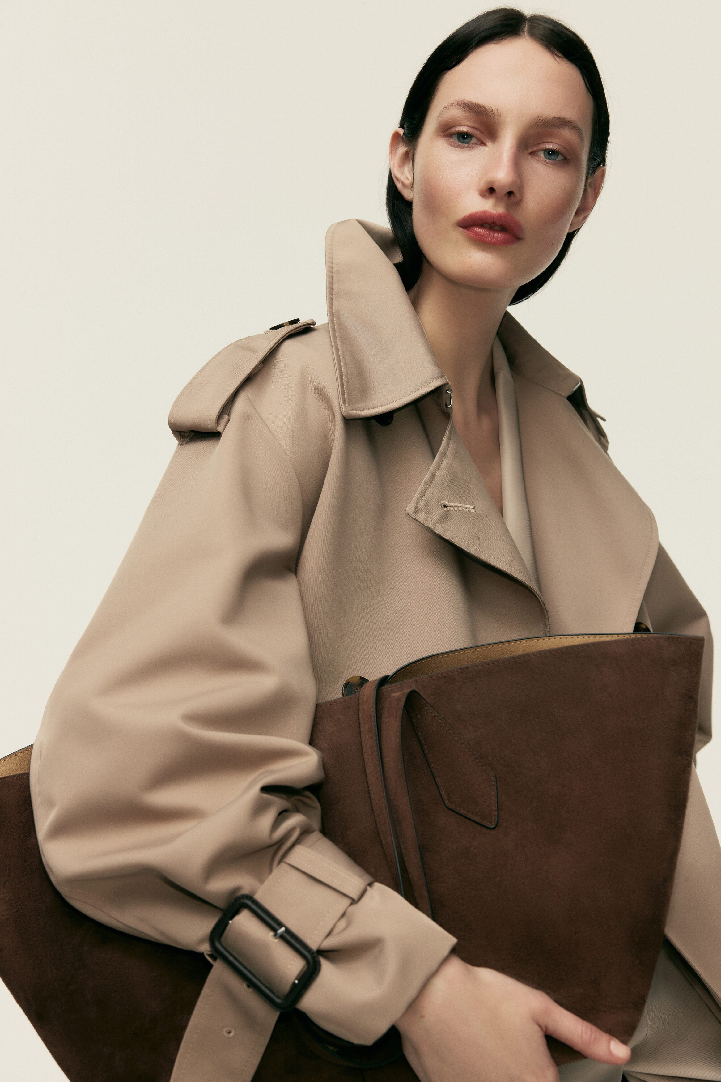 H&M Suede Shopper, Alternate, color, Brown