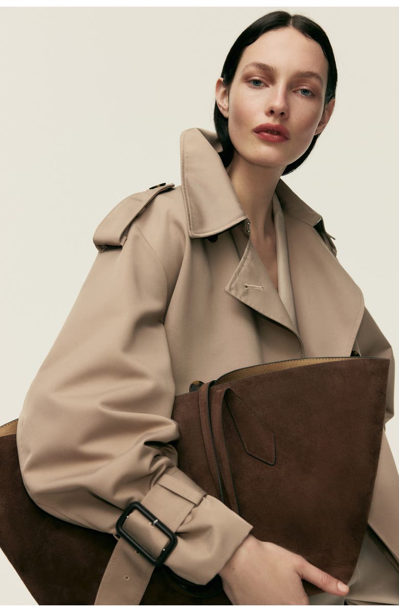 H&M Suede Shopper, Alternate, color, Brown