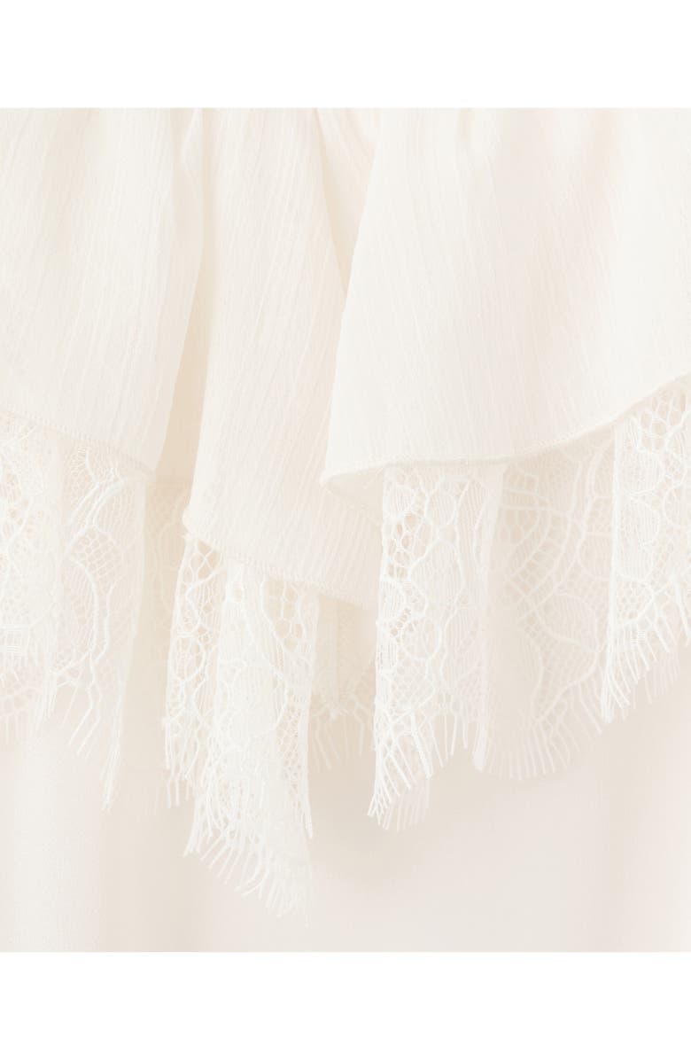 MANGO Sieni Lace Detail Dress, Alternate, color, Ecru