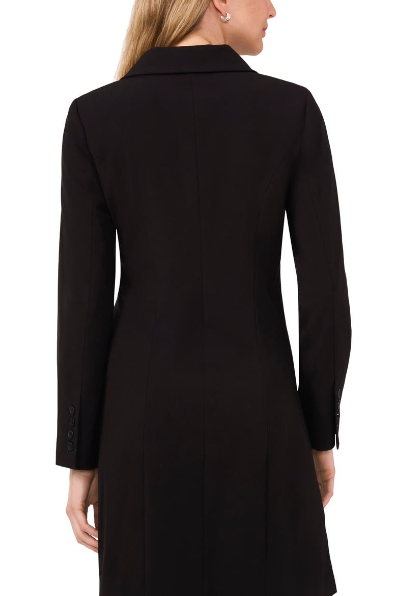 Pleated Long Sleeve Asymmetric Blazer Dress, Alternate, color, RICH BLACK