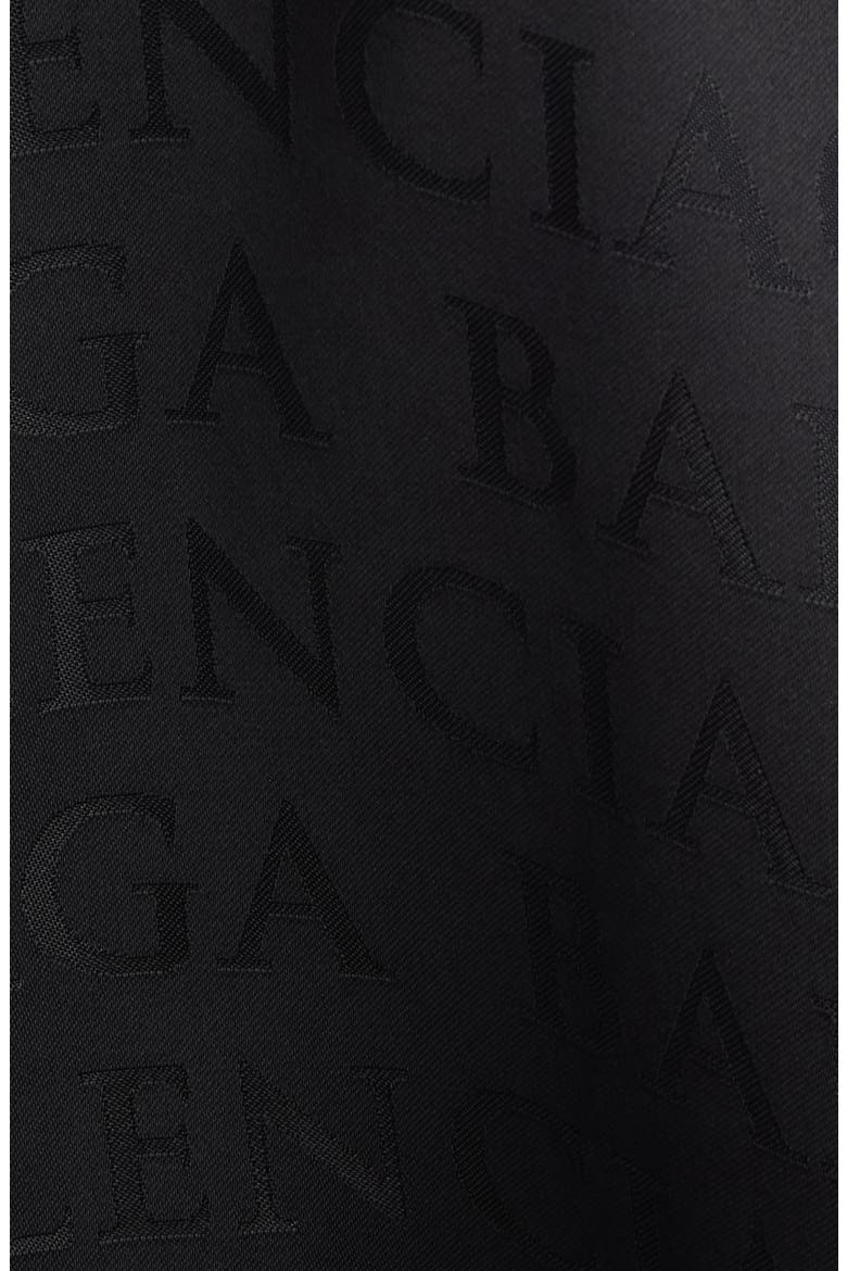 Cocoon Logo Jacquard Oversize Long Sleeve Satin Shirtdress, Alternate, color, 1000 BLACK