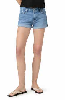 PAIGE JJ High Waist Cuffed Denim Shorts