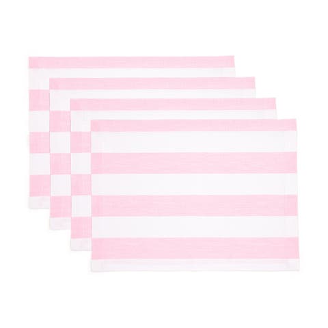 Linen Placemats Set of 4, 14 x 19" - Cabana Stripe