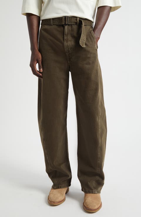 Twisted Belted Jeans (Moss Green)