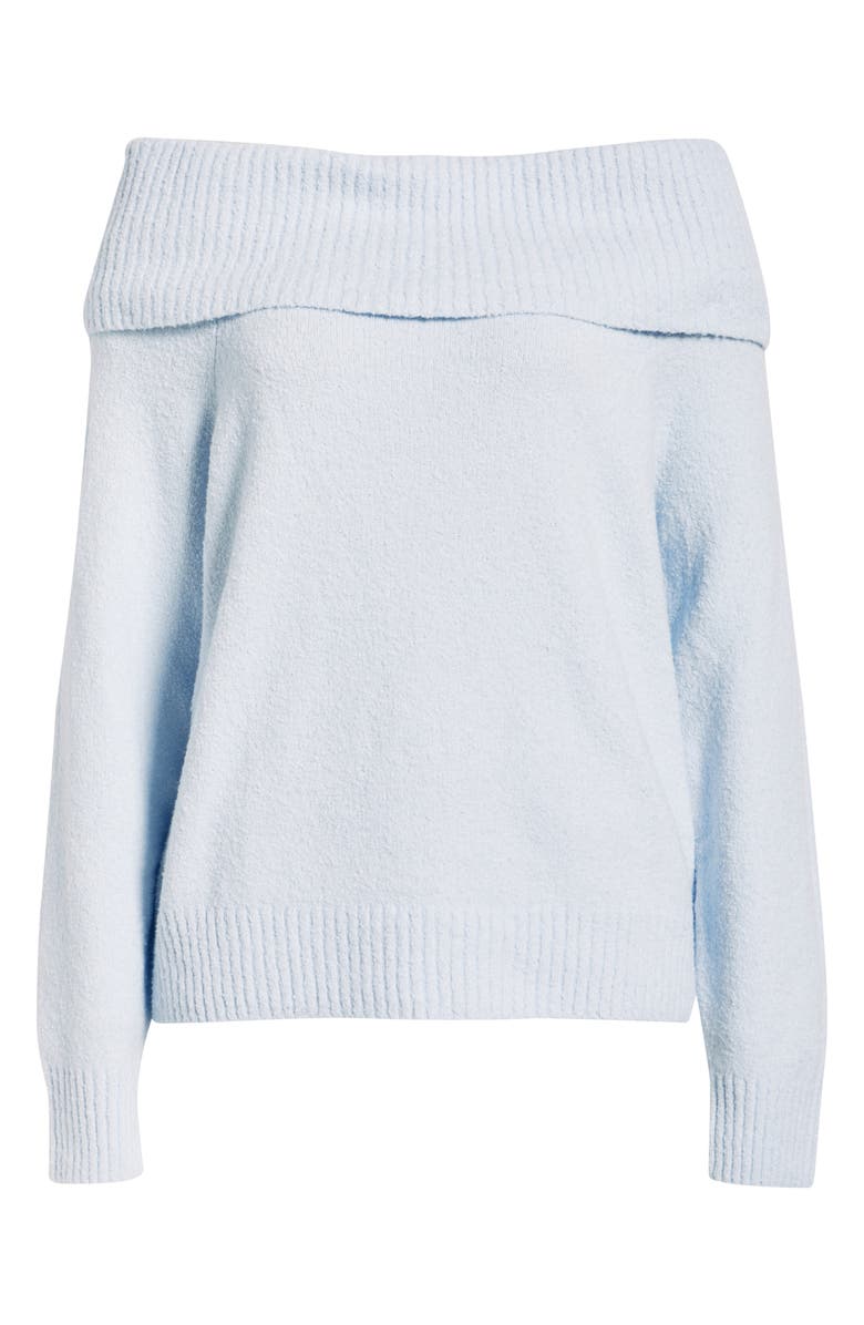 BP. Bouclé Off the Shoulder Sweater, Alternate, color, Blue Bird