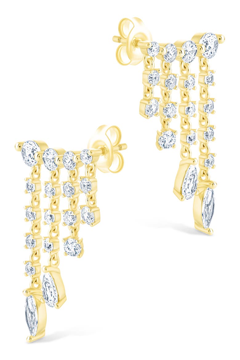 Adrian Cubic Zirconia Drop Earrings, Alternate, color, GOLD