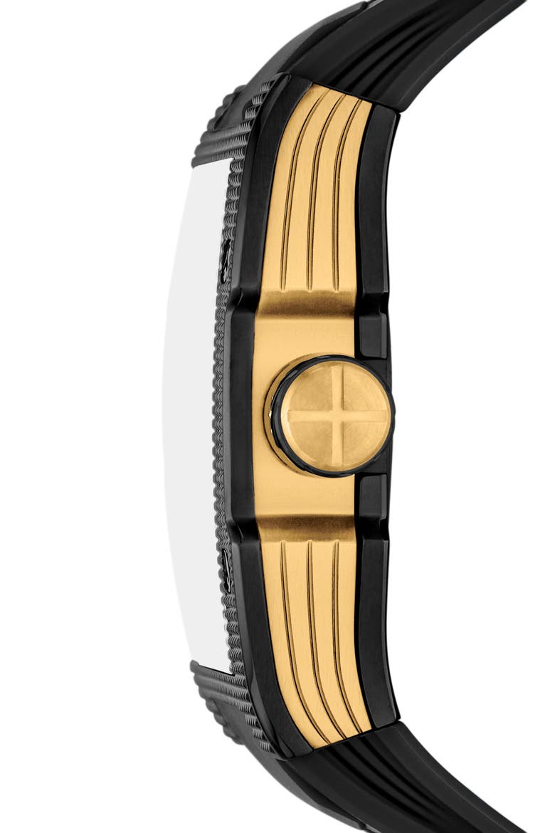 Machine Automatic Silicone Strap Watch, Alternate, color, BLACK