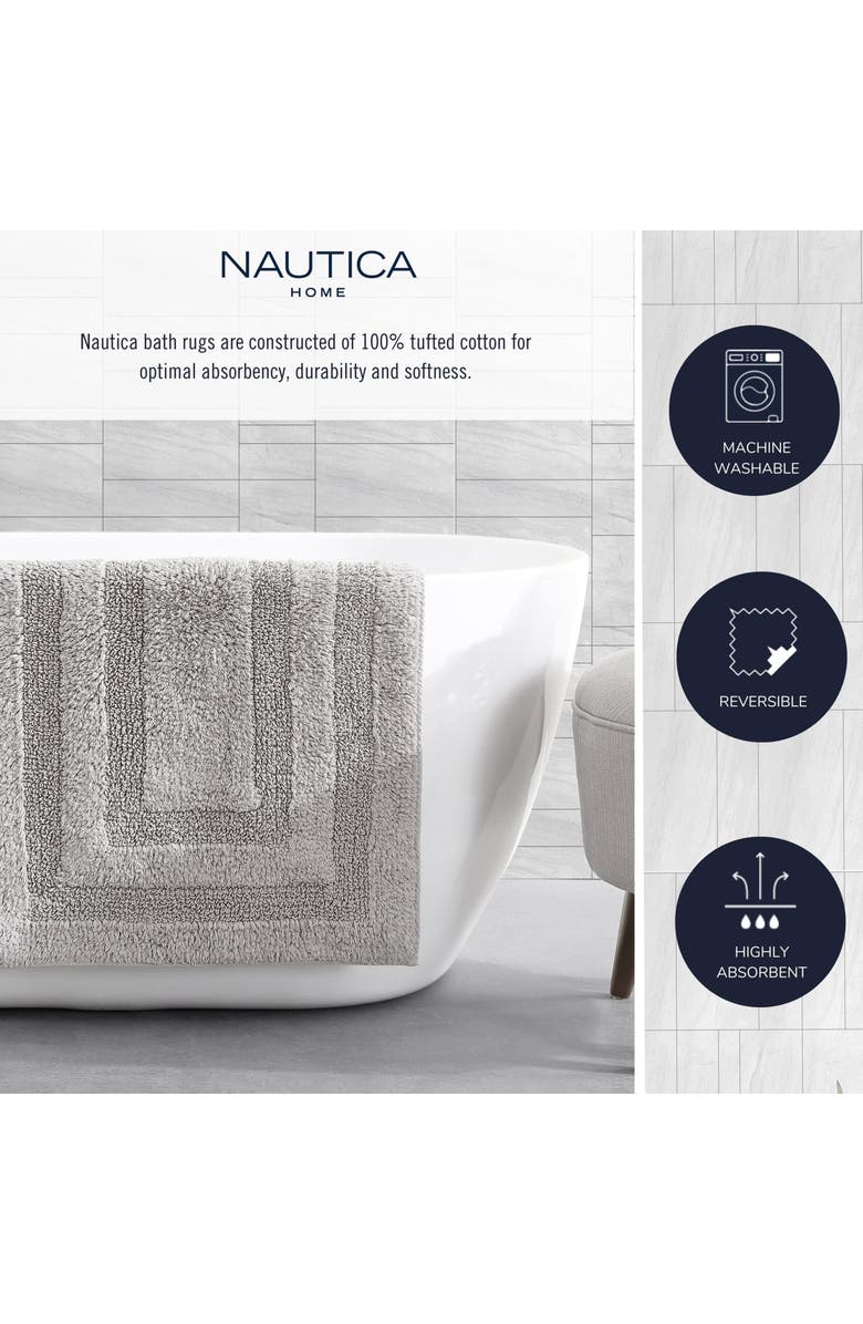 Nautica Micellar Reversible Bath Rug, Alternate, color, 