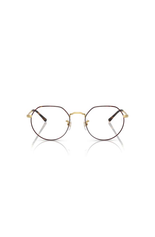 Ray Ban Ray-ban 49mm Irregular Optical Glasses In Gold