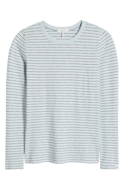 Rag & Bone The Slub Stripe Long Sleeve Cotton T-shirt In Multi
