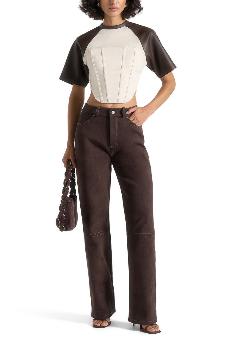 Juline Corset T-Shirt, Main, color, Cream