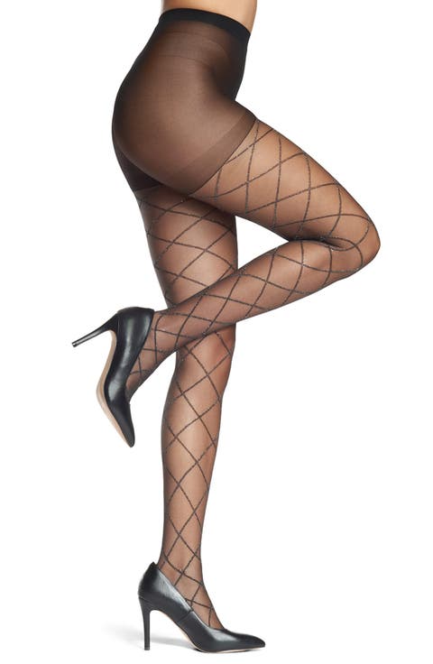 Metallic Diamond Sheer Tights